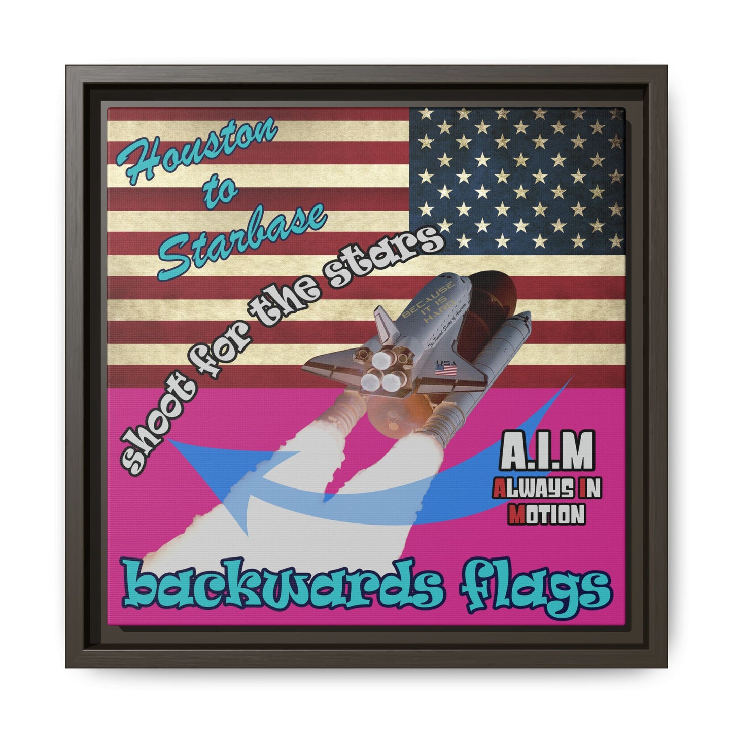 shoot for the stars - framed canvas art (pink)