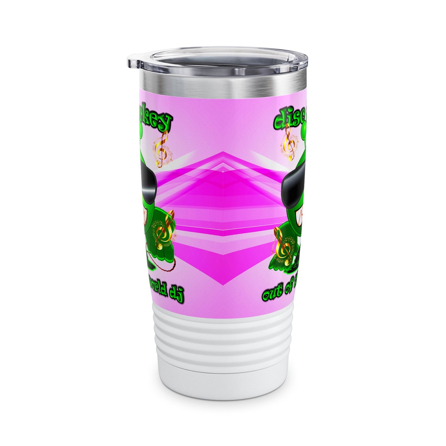 disc jockey - Ringneck Tumbler, 20oz (light blue-pink wave)