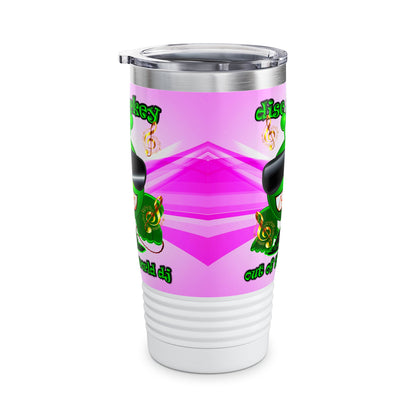 disc jockey - Ringneck Tumbler, 20oz (light blue-pink wave)