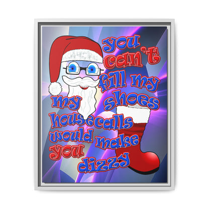 santa's shoes - framed canvas art (grey-pink wave)
