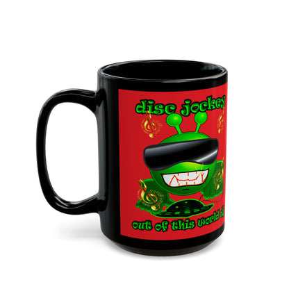 disc jockey - Black Mug (red)