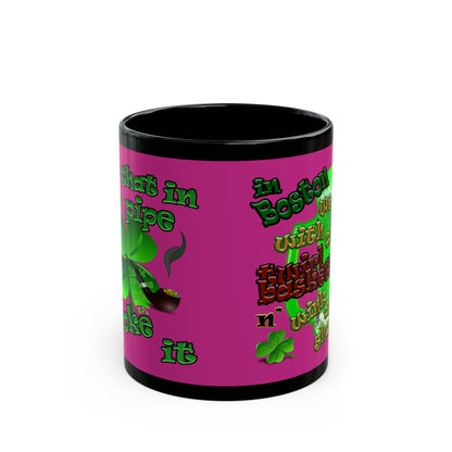 celtics logo - Black Mug (pink)