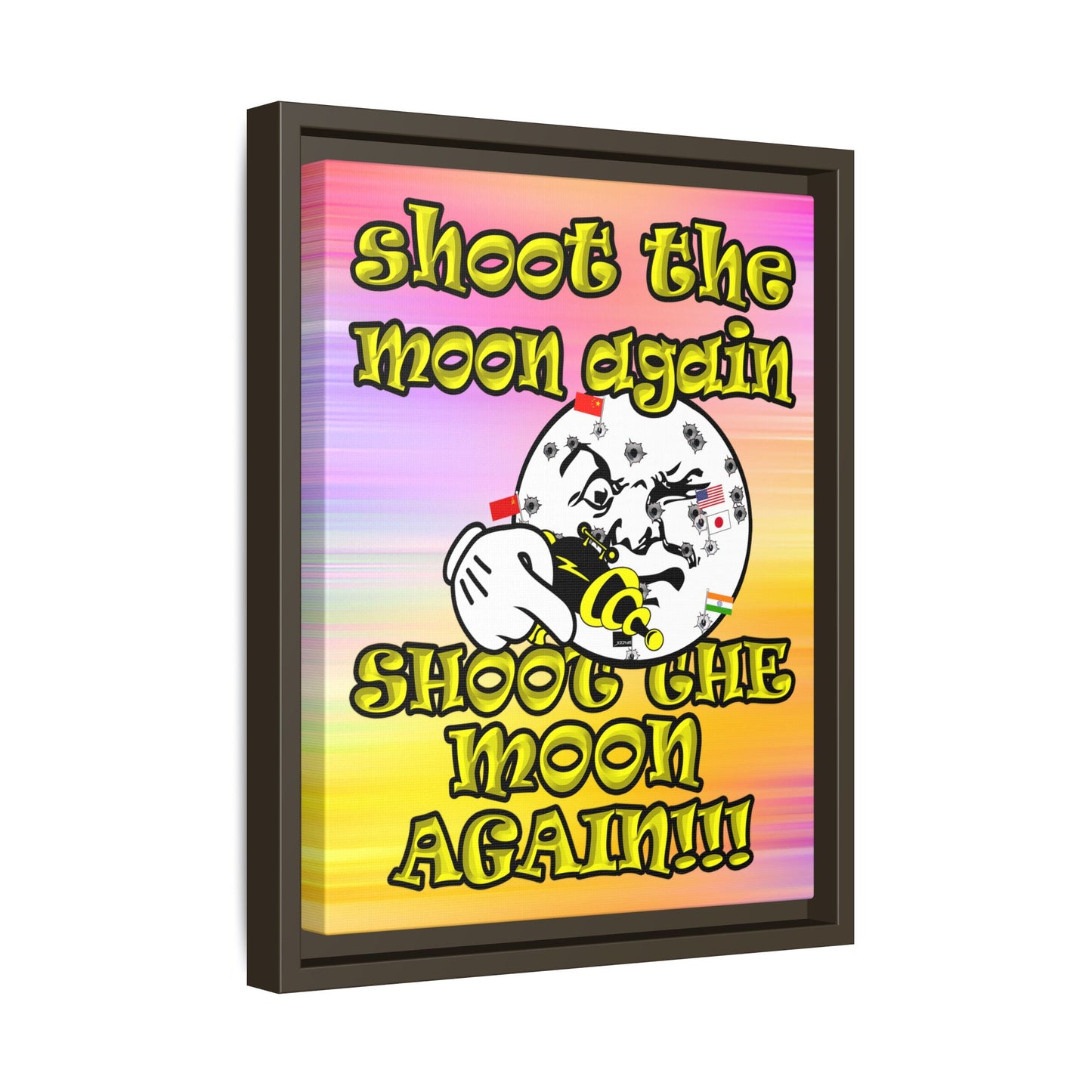 shoot the moon again - framed canvas art (color blur)