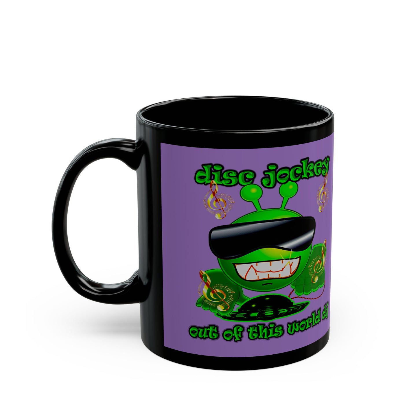 disc jockey - Black Mug (light purple)