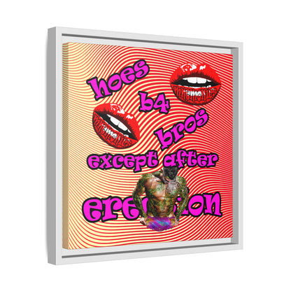 hoes b4 bros - framed canvas art (yellow-orange wave)
