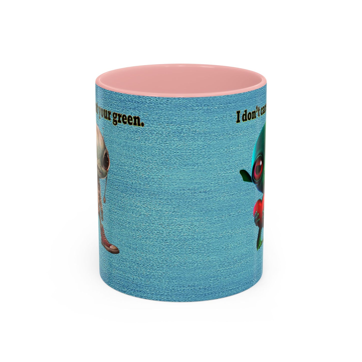 I don't care that your grey - Accent Mug (faded blue)