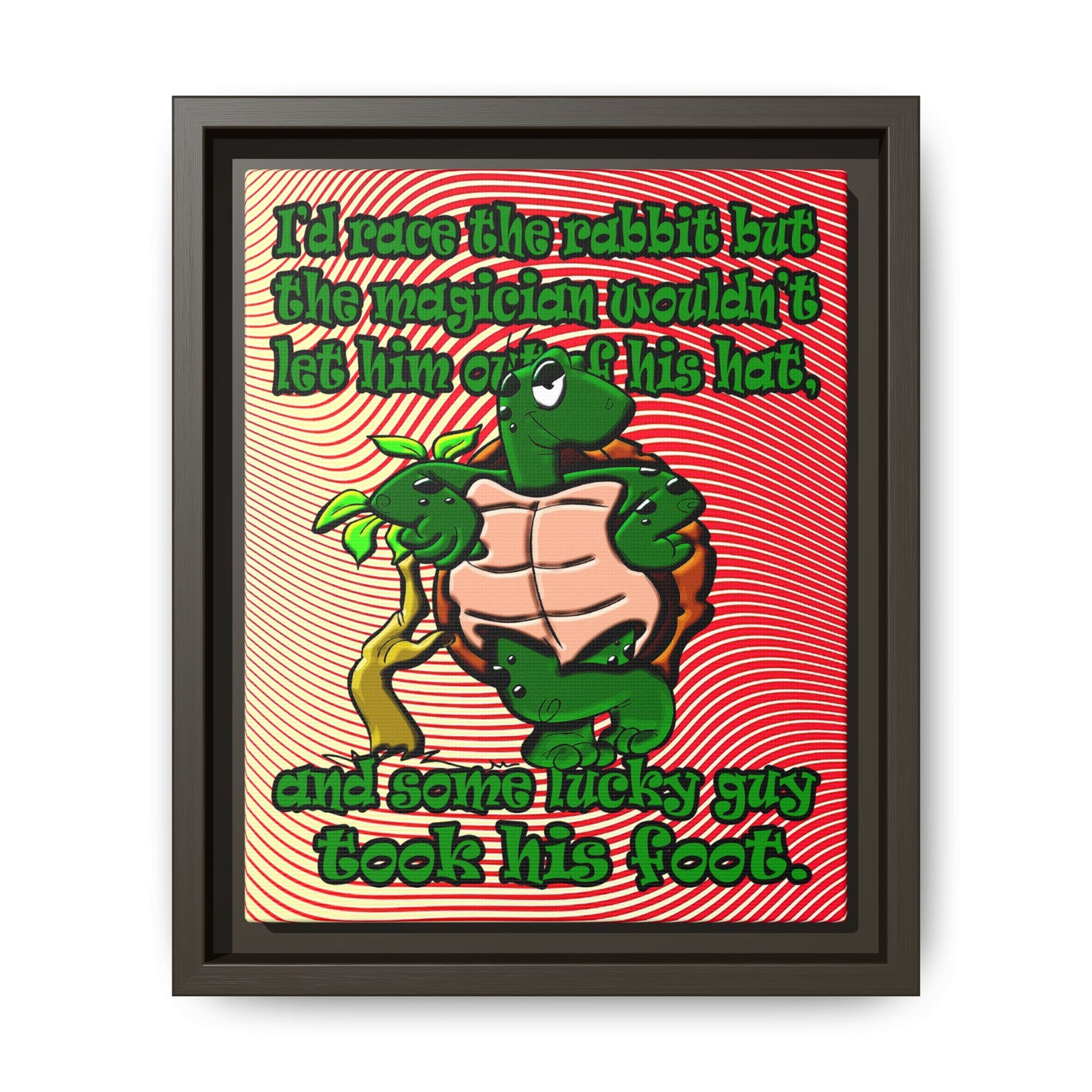 turtle race - framed canvas art (yellow-orange wave)
