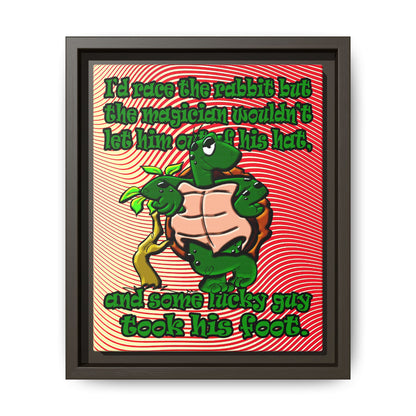 turtle race - framed canvas art (yellow-orange wave)