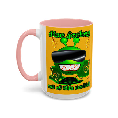 disc jockey - Accent Mug (yellow)