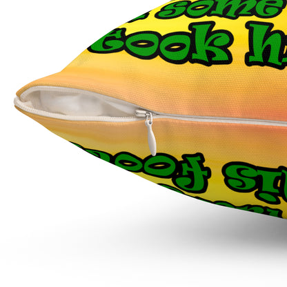 turtle race - Spun Polyester Square Pillow - (color blur)