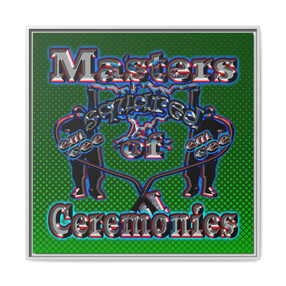 em cee squared - framed canvas art (logo green)