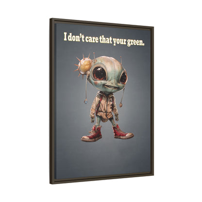 I don't care that your green - framed canvas art (grey-light grey)