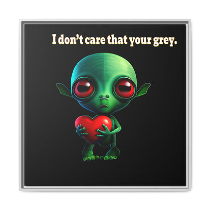 I don't care that your grey - framed canvas art (black)