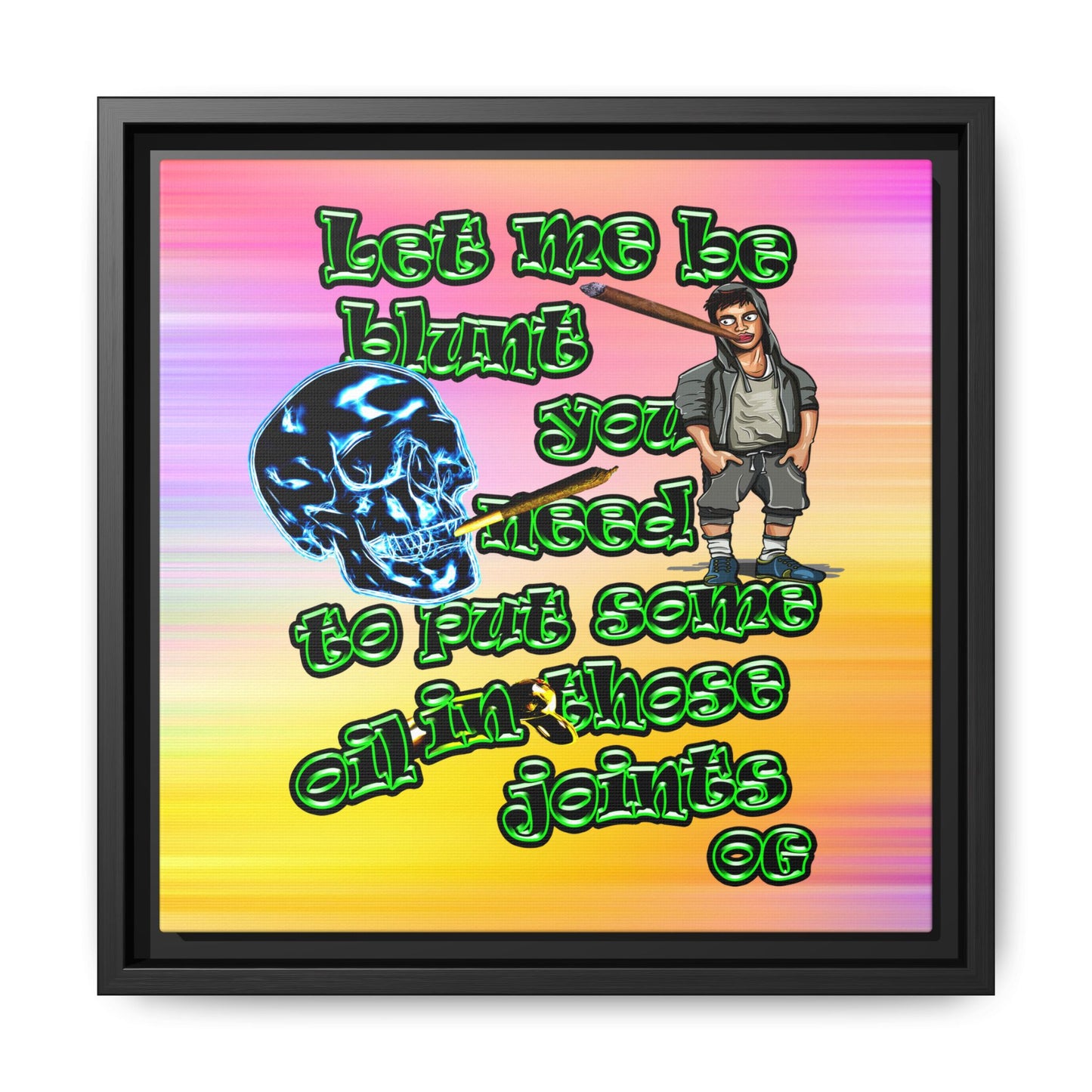 og - framed canvas art (color blur)