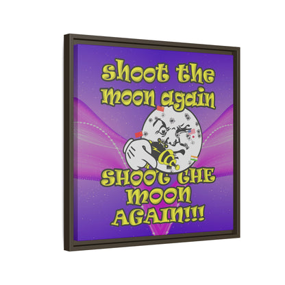 shoot the moon again - framed canvas art (purple-pink wave)