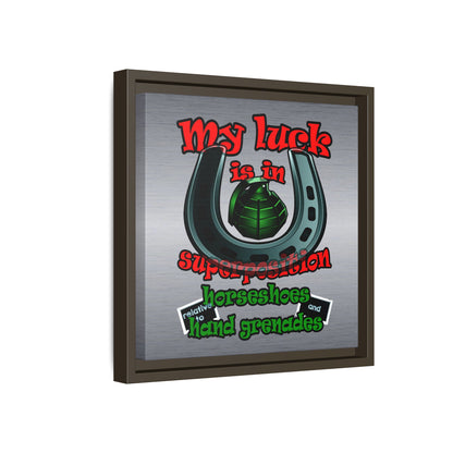 my luck - framed canvas art (brushed nickel)