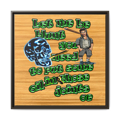 og - framed canvas art (butterscotch wood finish)