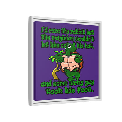 turtle race - framed canvas art (purple)