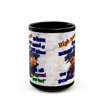 high noon - Black Mug (white marble)
