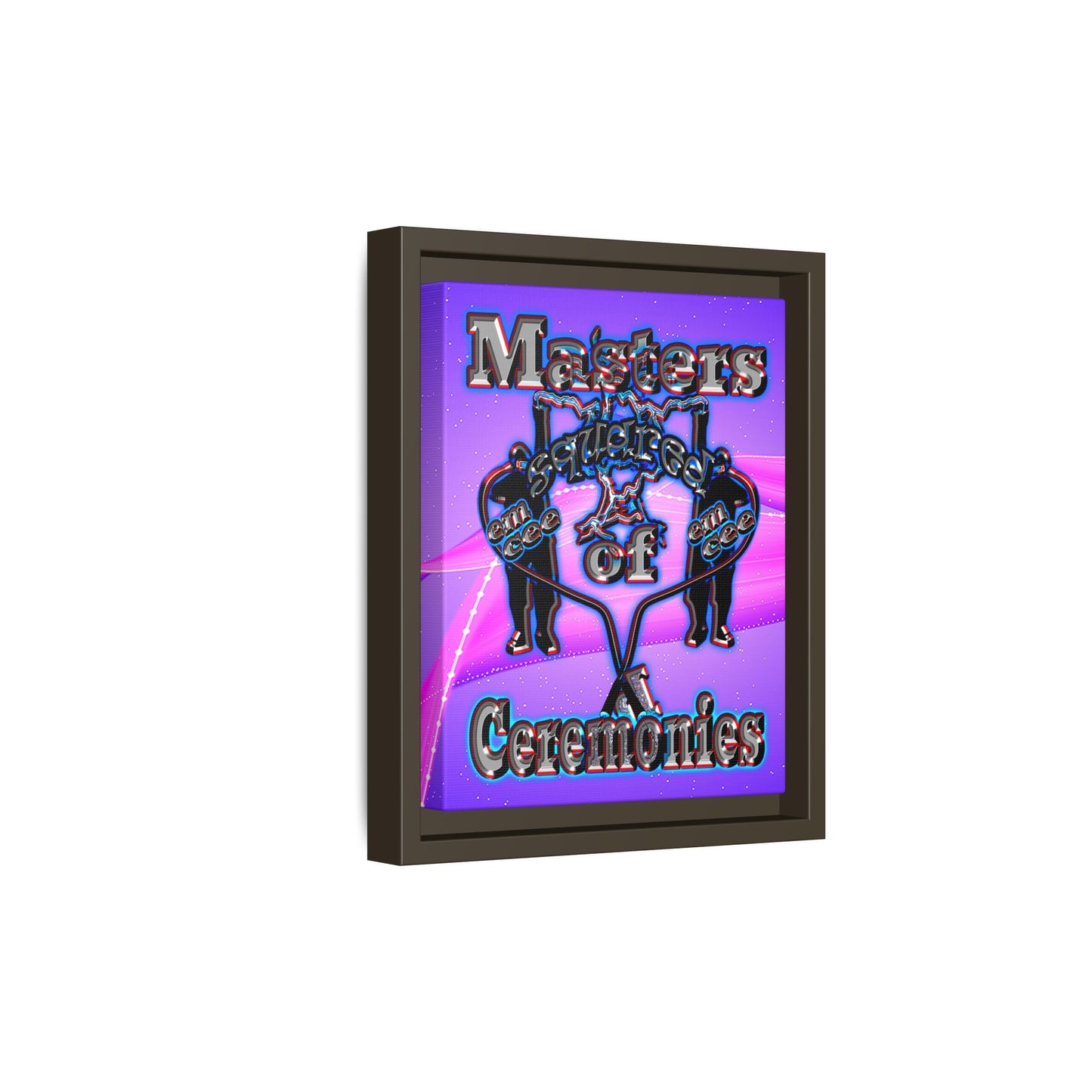 em cee squared - framed canvas art (purple-pink wave)