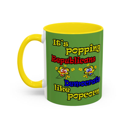 popping like popcorn - Accent Mug (green)
