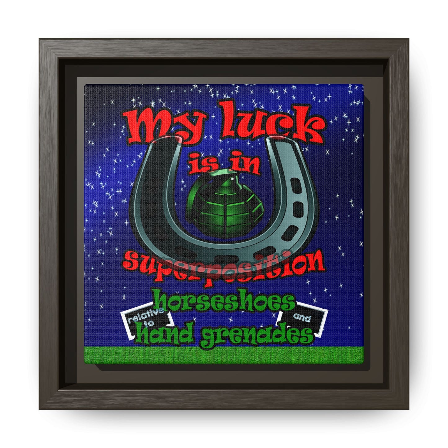my luck - framed canvas art ('snoops' background)