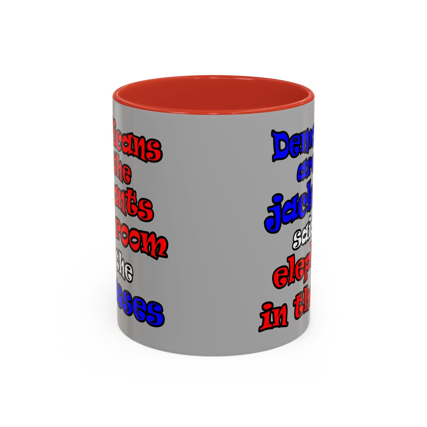 donkeys and elephants - Accent Mug (light grey)
