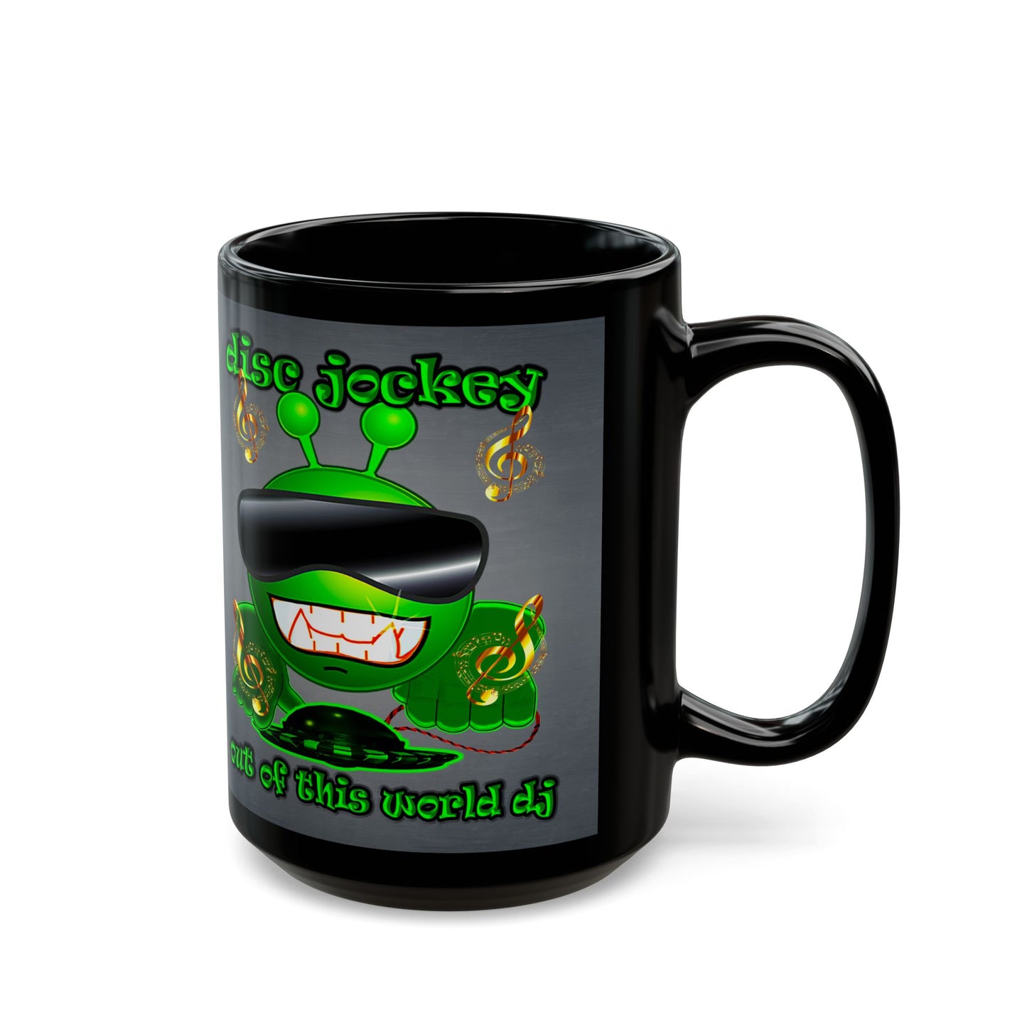 disc jockey - Black Mug (grey-light grey)
