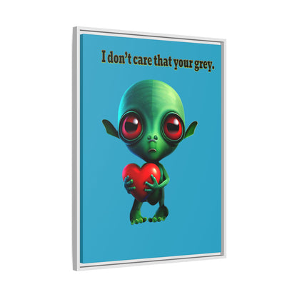 I don't care that your grey - framed canvas art (turquoise)