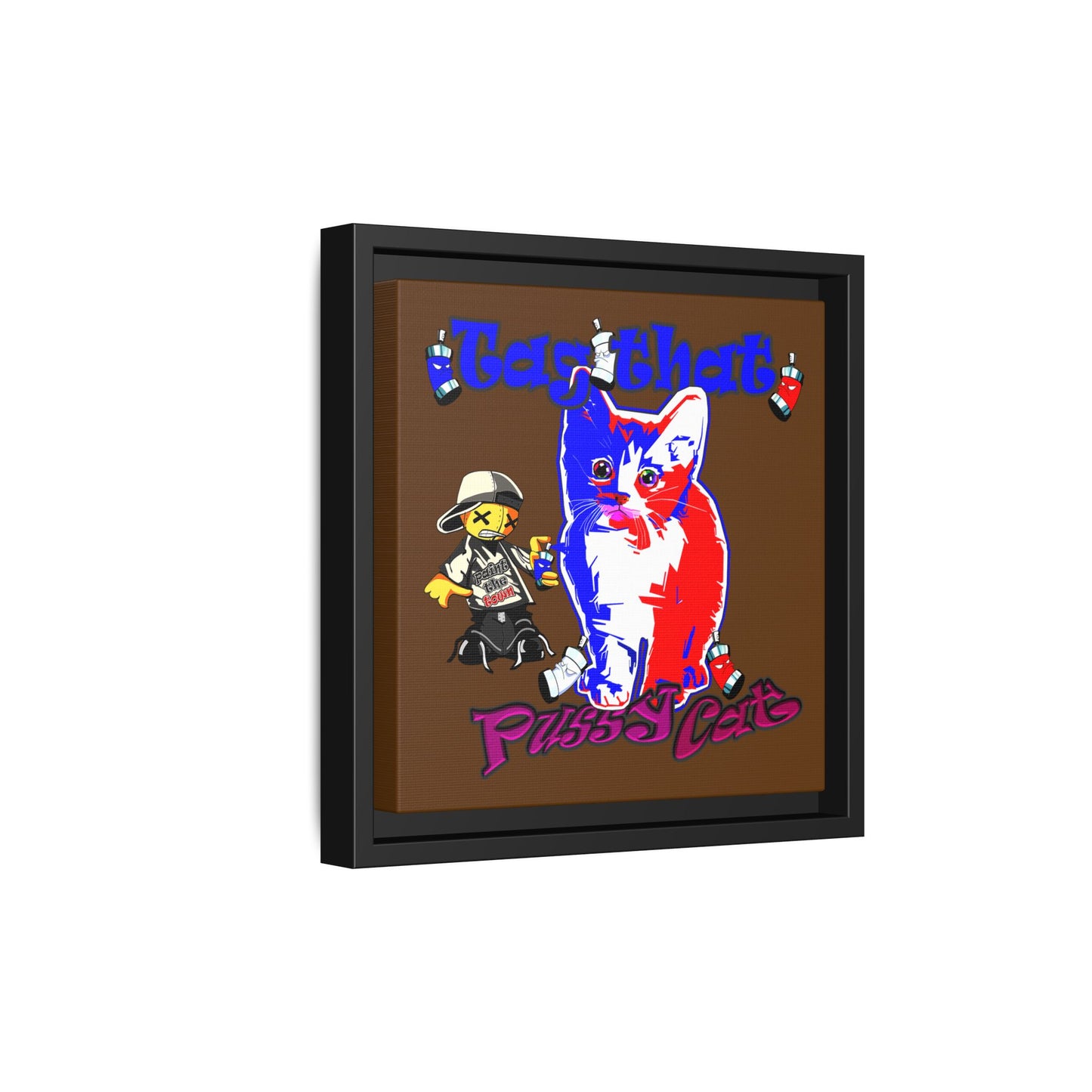 tag that - framed canvas art (brown)