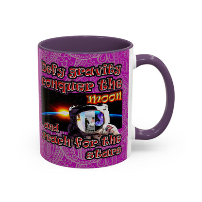 defy conquer reach - Accent Mug (pink swirl)