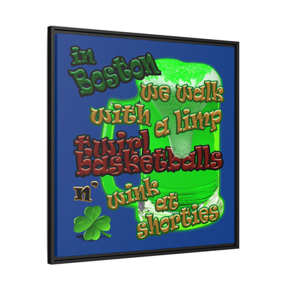 celtics logo - framed canvas art (dark blue)