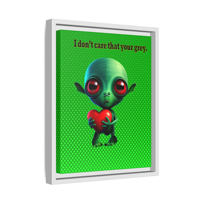 I don't care that your grey - framed canvas art (logo green)