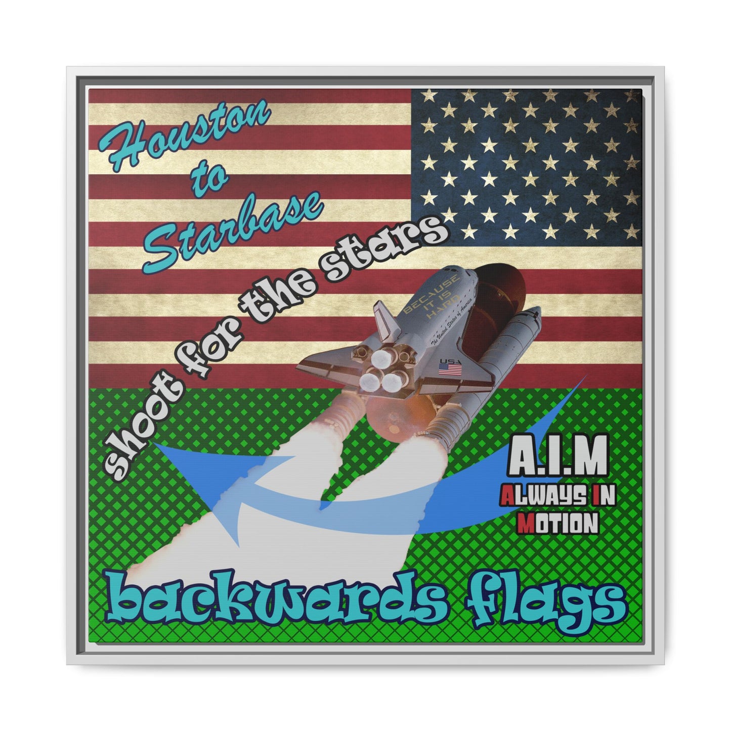 shoot for the stars - framed canvas art (logo green)