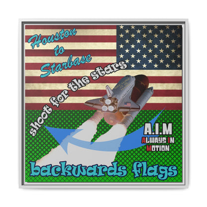 shoot for the stars - framed canvas art (logo green)
