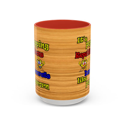 popping like popcorn - Accent Mug (butterscotch wood finish)