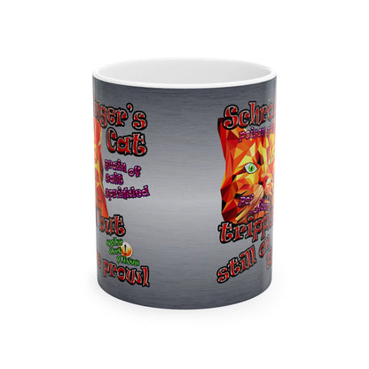 schrodinger's cat - White Mug (brushed nickel)