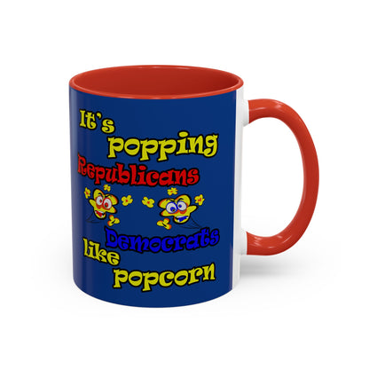 popping like popcorn - Accent Mug (dark blue)