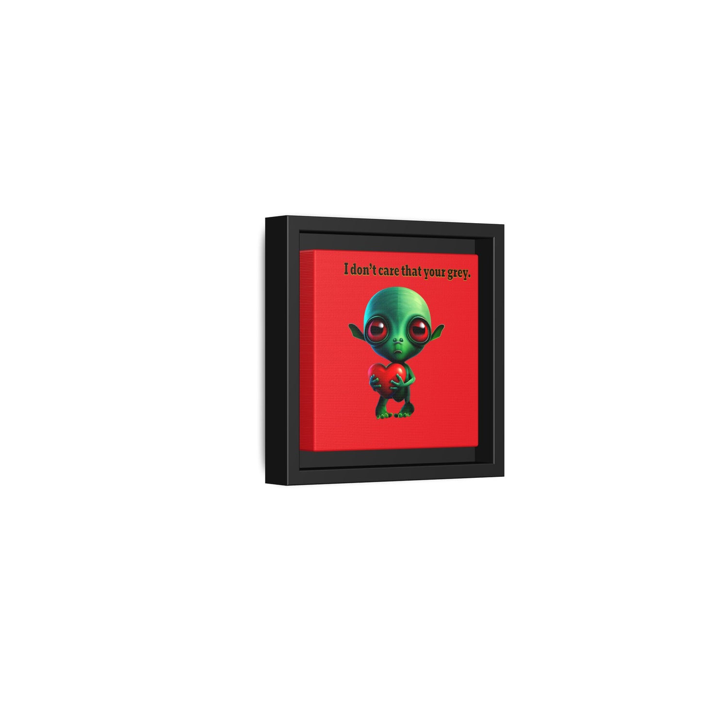 I don't care that your grey - framed canvas art (red)
