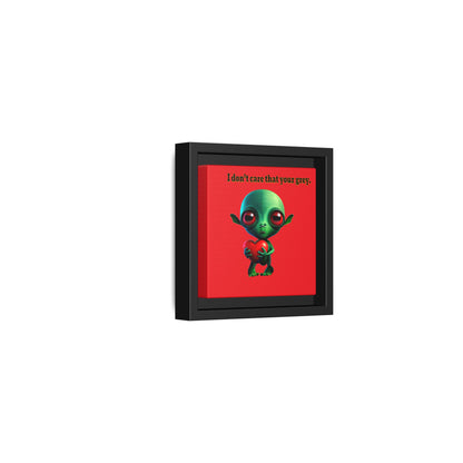 I don't care that your grey - framed canvas art (red)