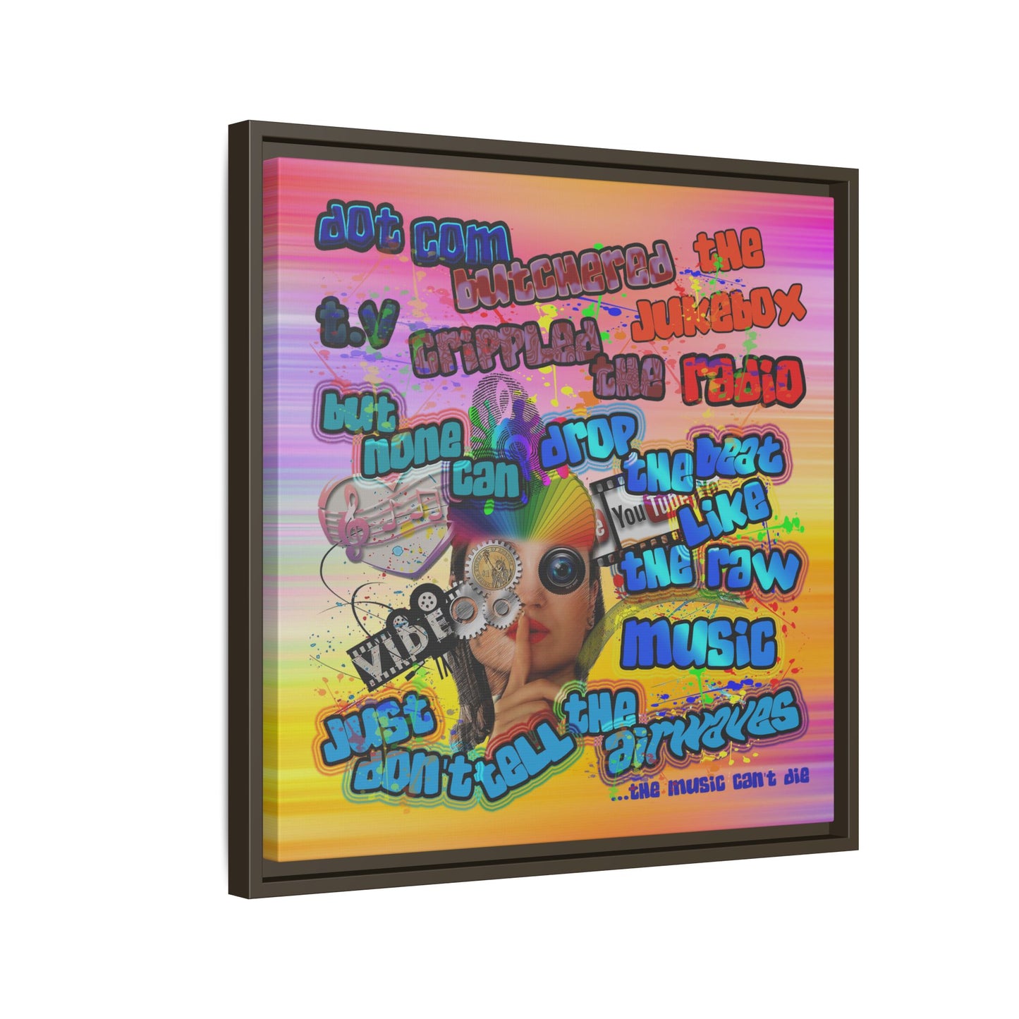 drop the beat - framed canvas art (color blur)