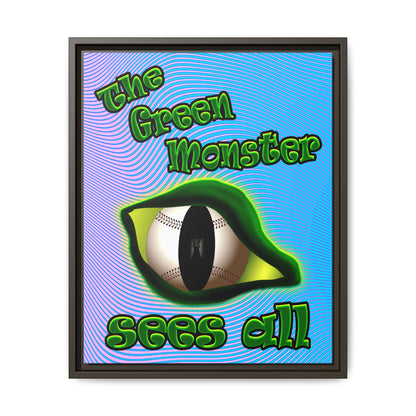 green monster - framed canvas art (light blue-purple wave)