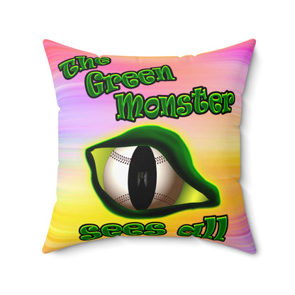 green monster - Spun Polyester Square Pillow - (color blur)