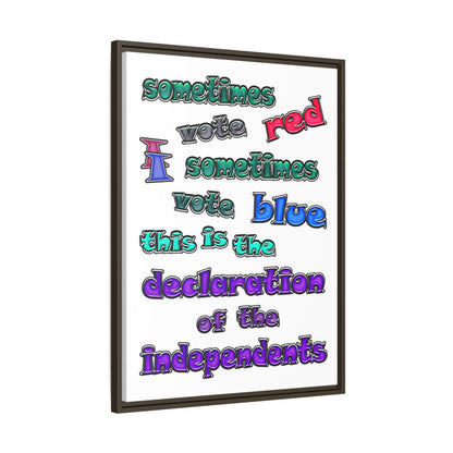declaration of the independents - framed canvas art (white)