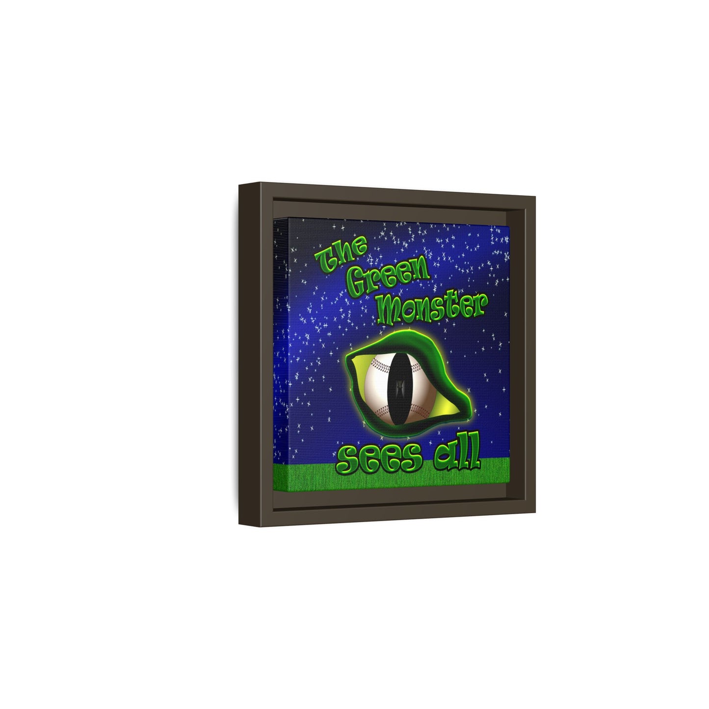 green monster - framed canvas art ('snoops' background)