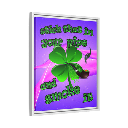stick that in your pipe and smoke it - framed canvas art (purple-pink wave)