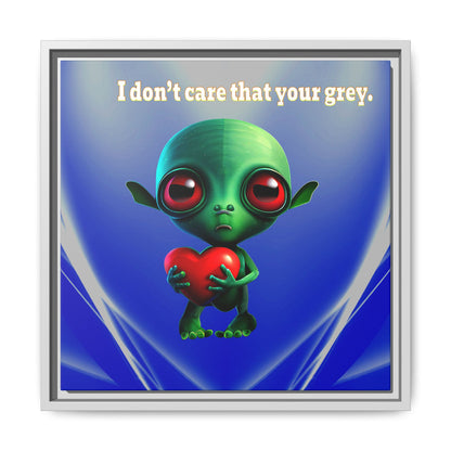 I don't care that your grey - framed canvas art (blue-white wave)