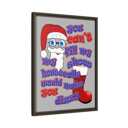santa's shoes - framed canvas art (light grey)