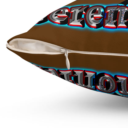 em cee squared - Spun Polyester Square Pillow - (brown)