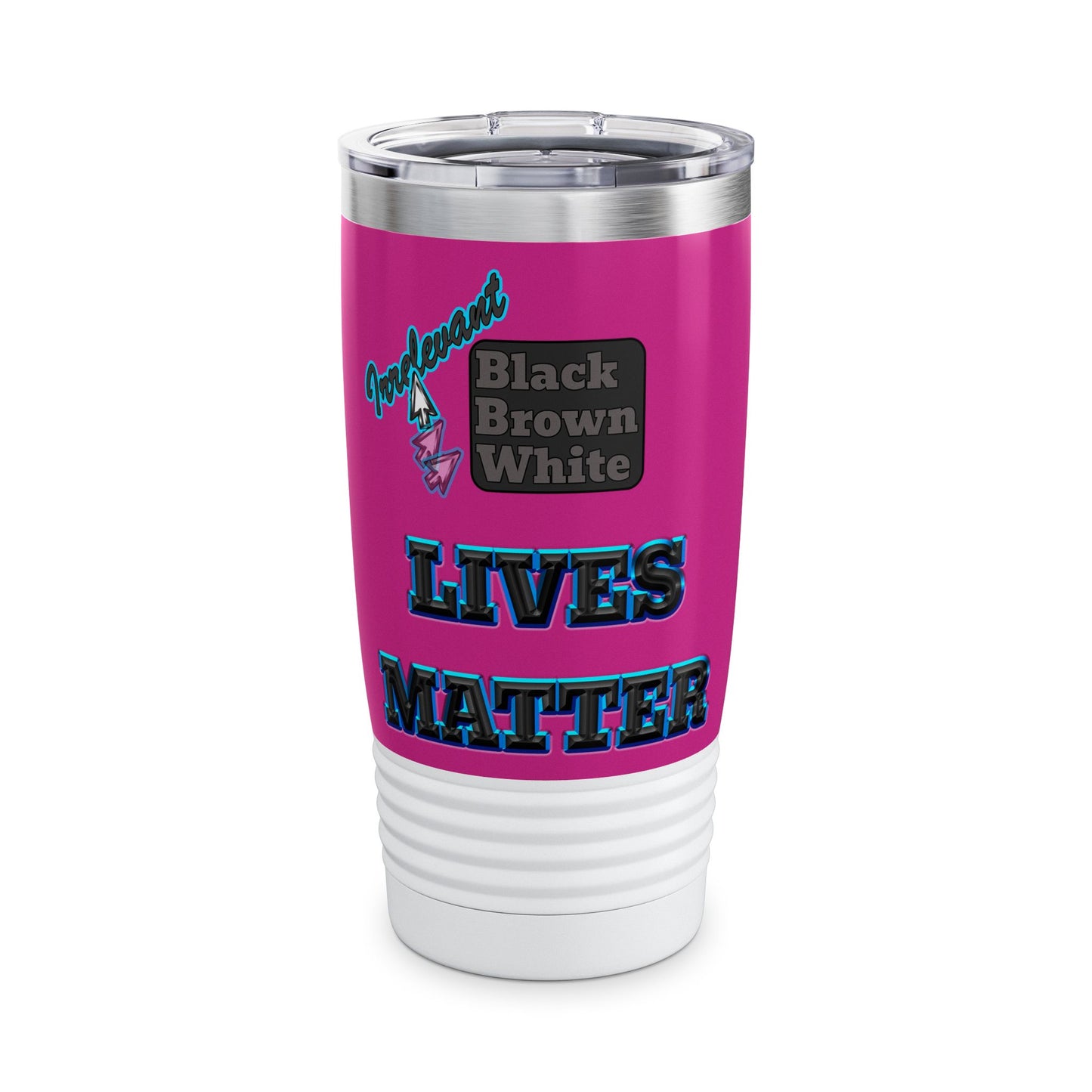 irrelevant - Ringneck Tumbler, 20oz (pink)